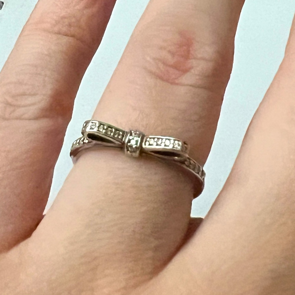Pandora Bow Pave’ Ring. Size 8